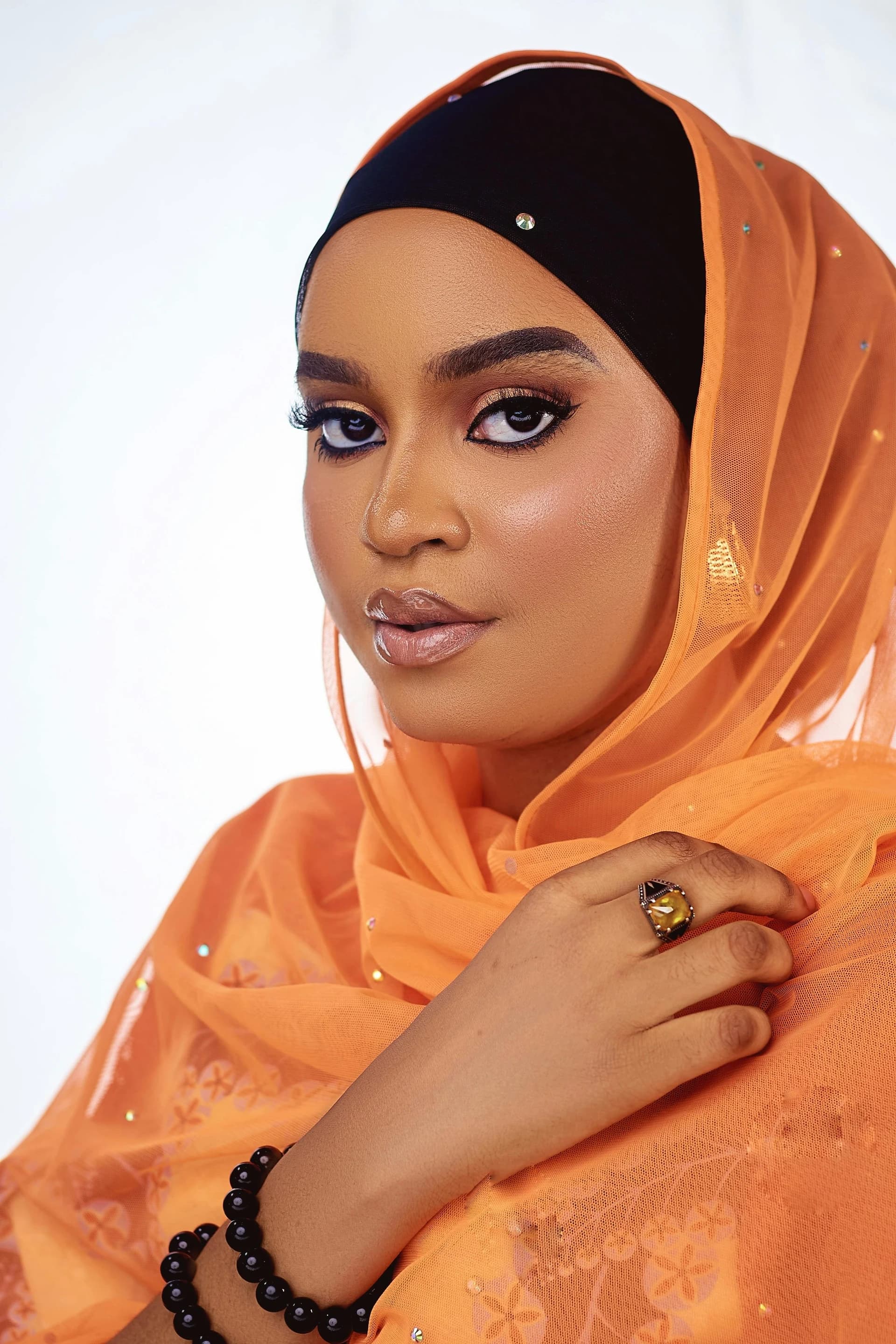 How to Style Orange Hijab Without Looking Washed Out — Hijab Styling tutorial on PoseAura