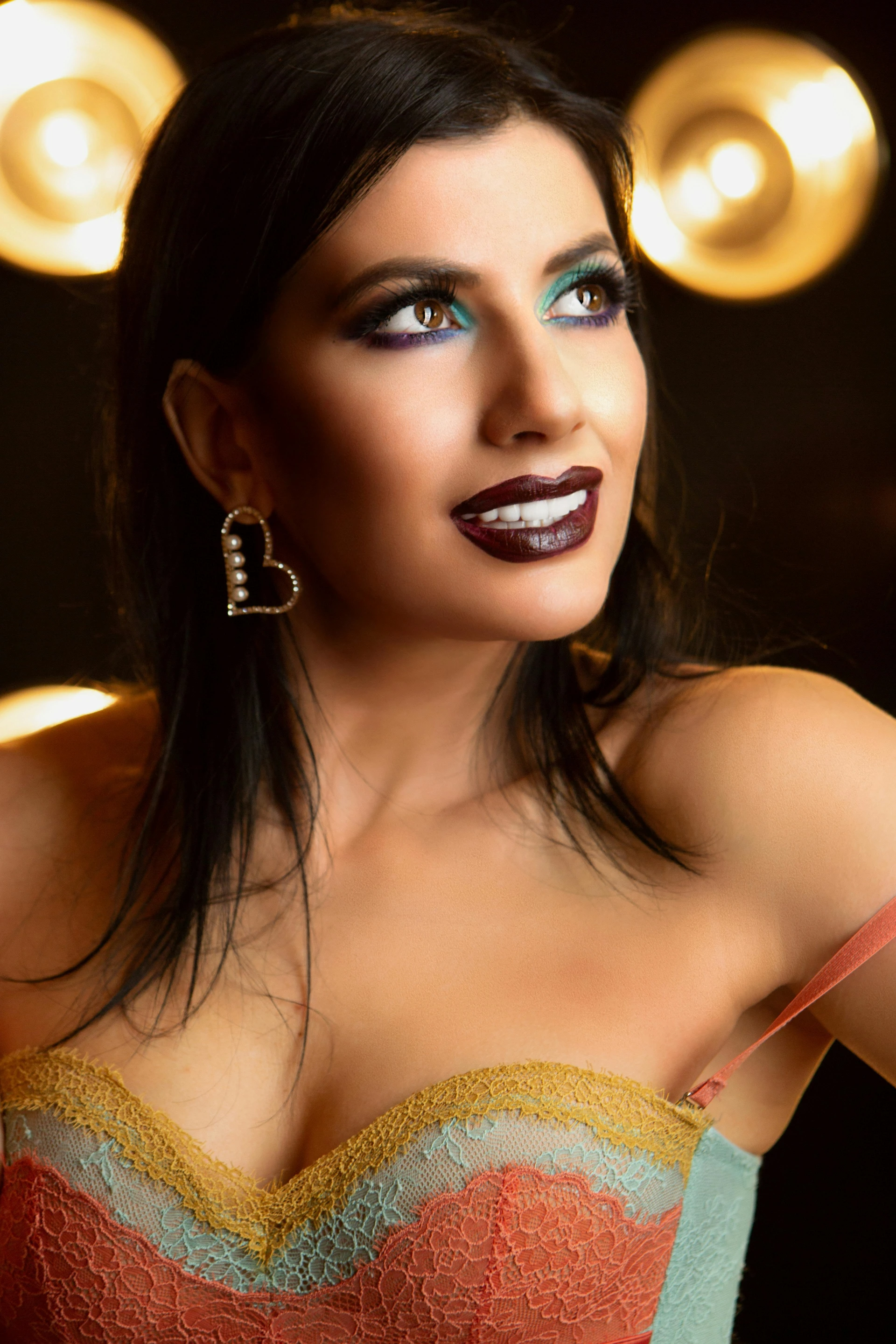 Bollywood Glam Makeup at Home — Teal Eye Dark Lip Guide