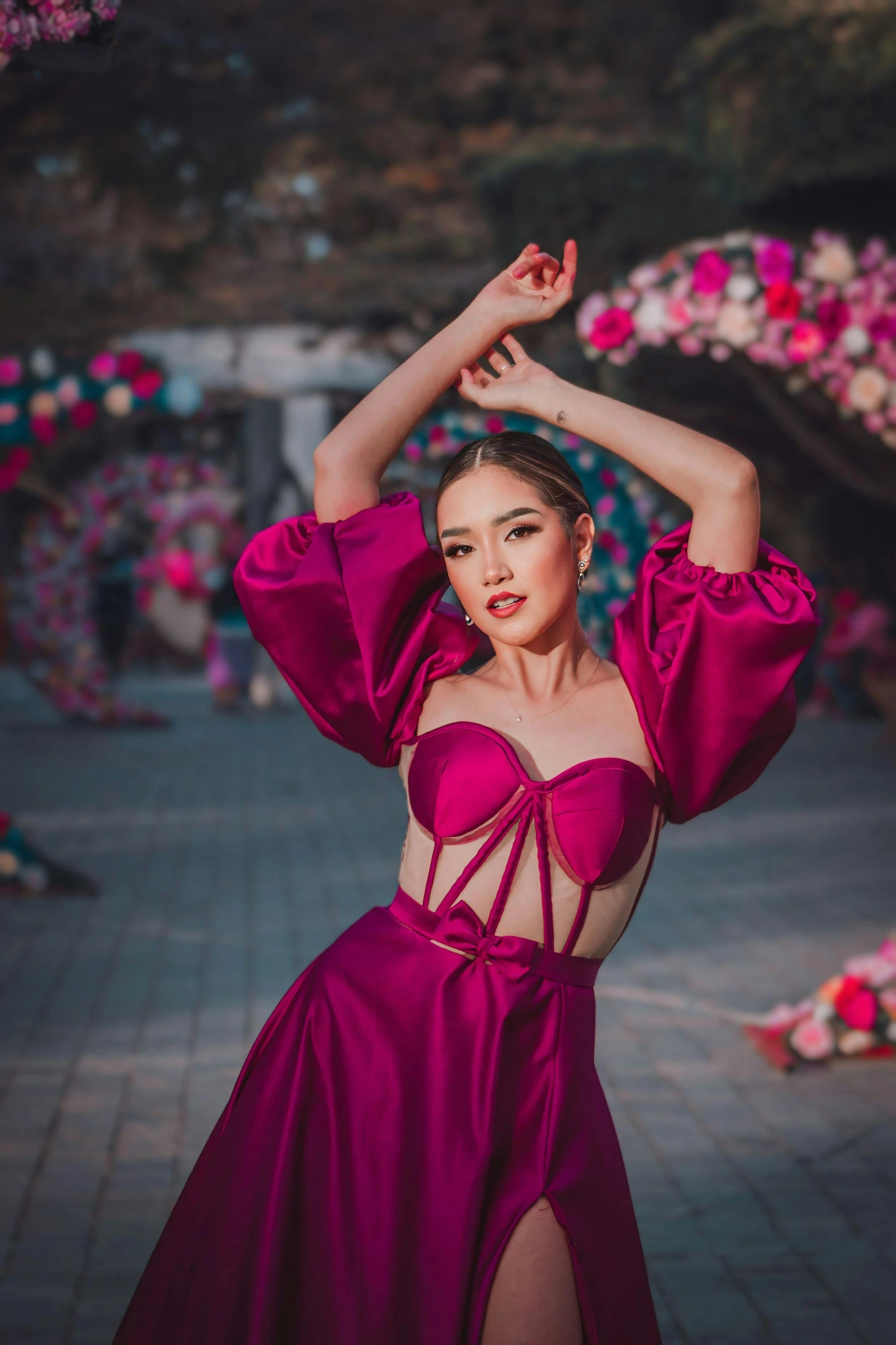 Can I Wear a Magenta Corset Cutout Gown to a Wedding Guest Event India