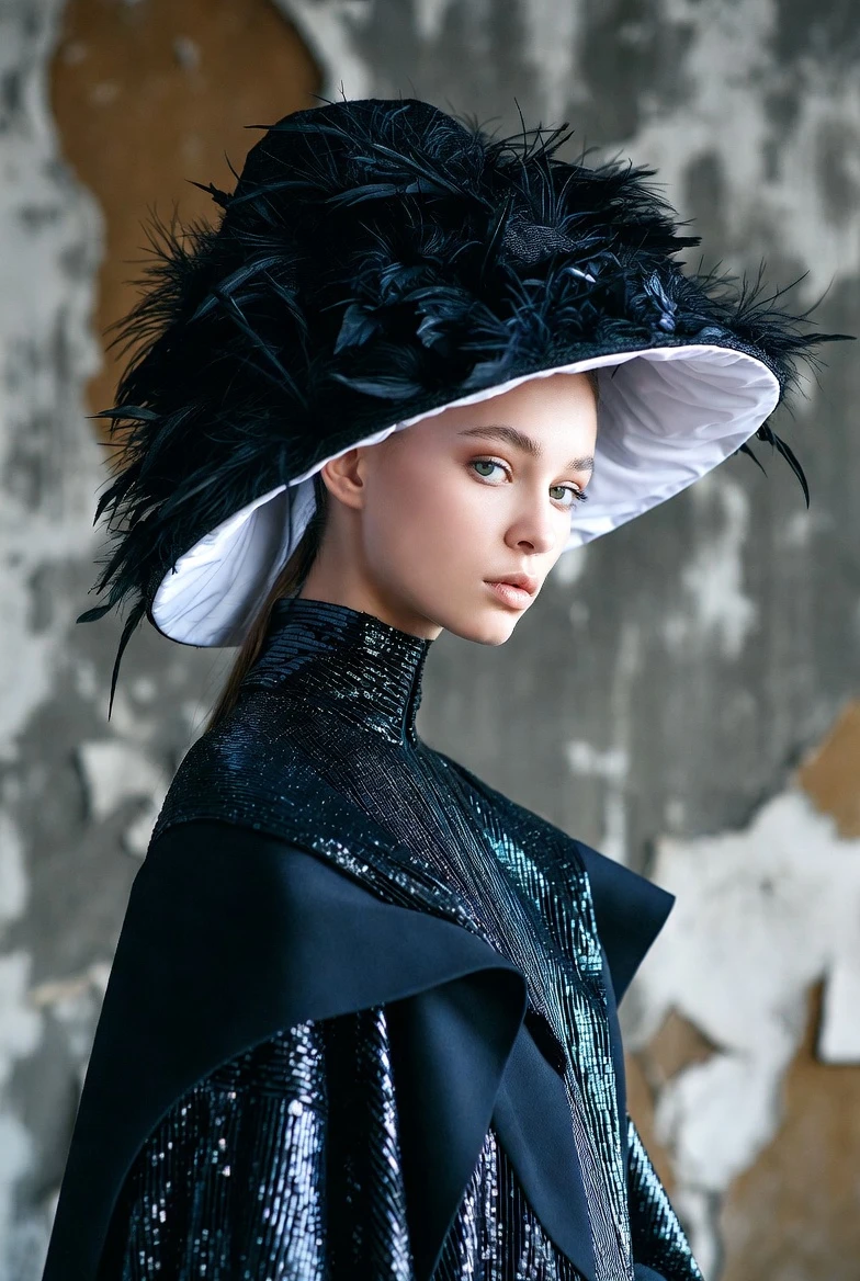 Defy Gravity: Design This Feathered Avant-Garde Black Gown Masterpiece