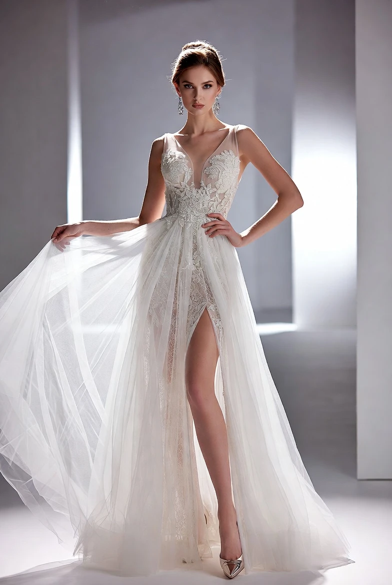 Design Timeless Bridal Perfection: Create This Ivory Lace Gown