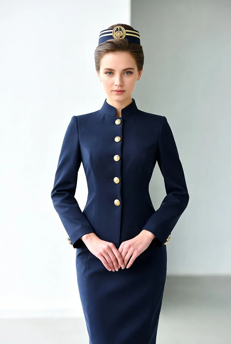 Elevate Professional Elegance - Recreate This Navy Uniform Design