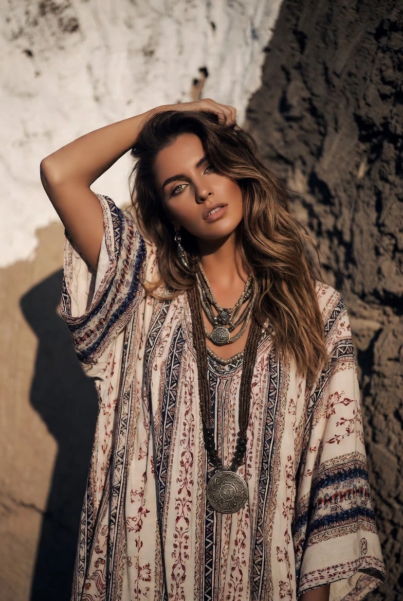 Embrace Free-Spirited Bohemian Kaftan Vibes