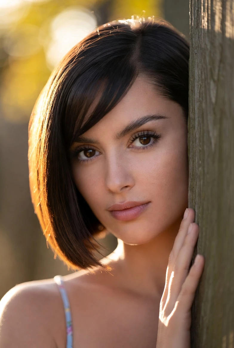 Golden-Hour Blunt Bob Mystery – 2026 “Quiet Luxury” Viral Portrait