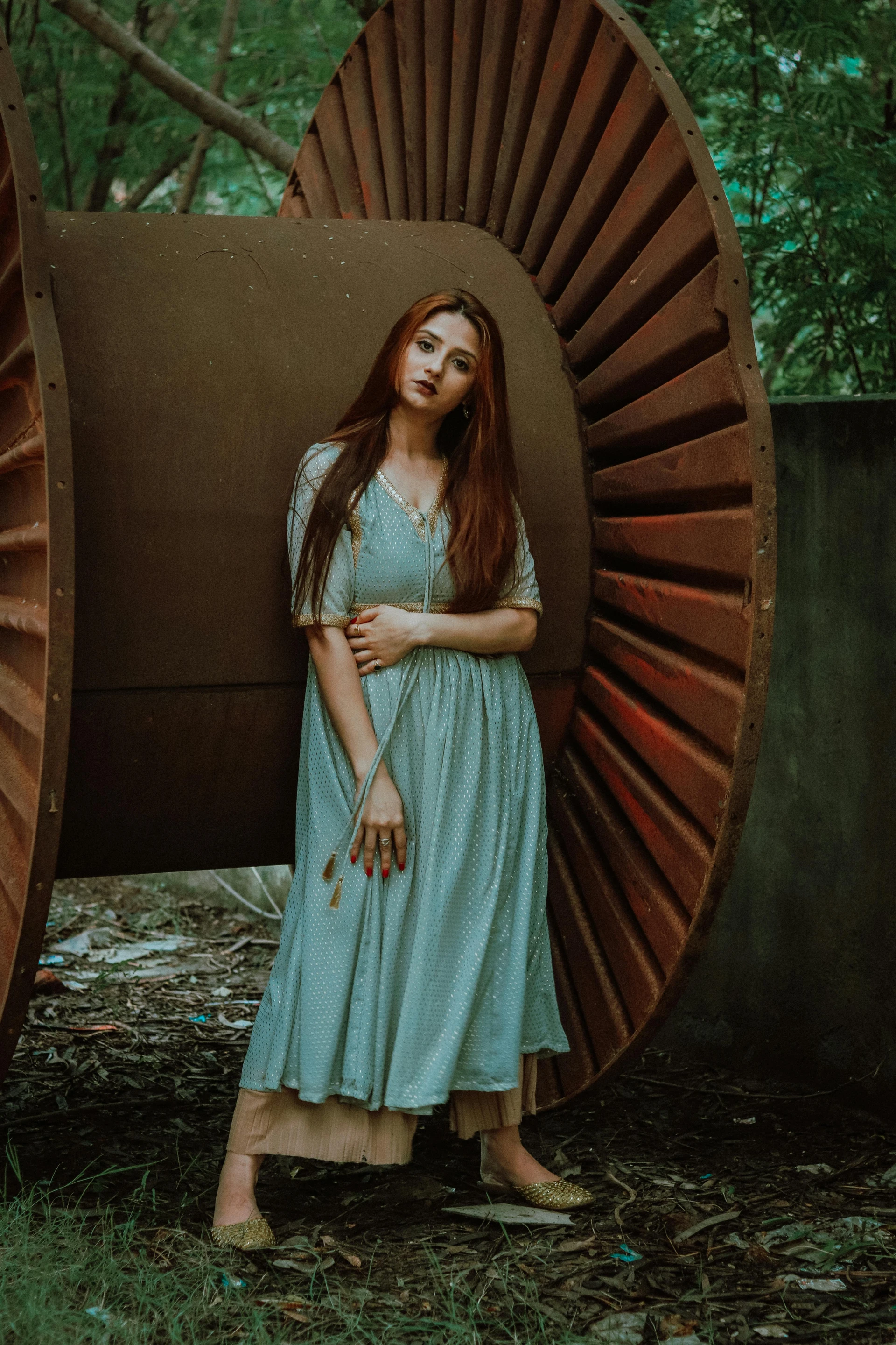 How to Wear Powder Blue Anarkali Kurta with Palazzo