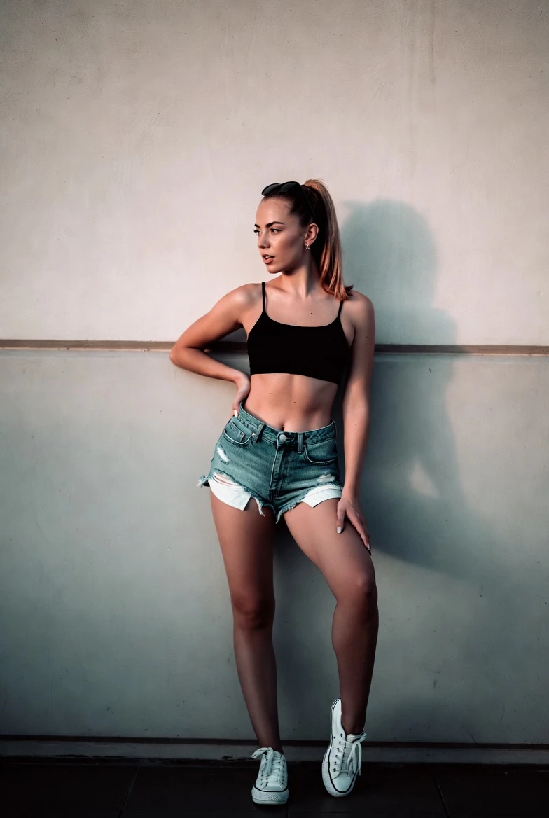 Keep It Real: Style This Black Crop + Denim Shorts Look Today!