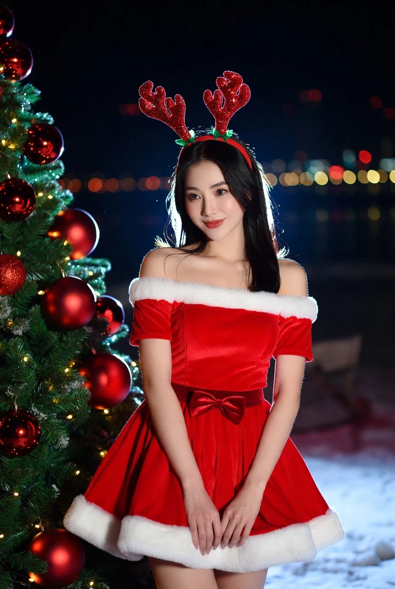 Recreate This Cute Reindeer Santa Dress Look for Christmas 2025 Photos