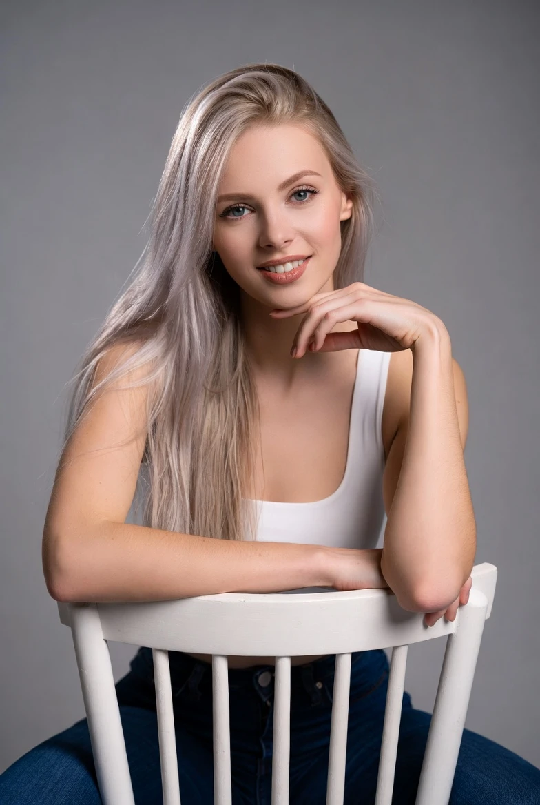 Recreate This Joyful Blonde Chin-Rest Smile Pose – Viral Step-by-Step 