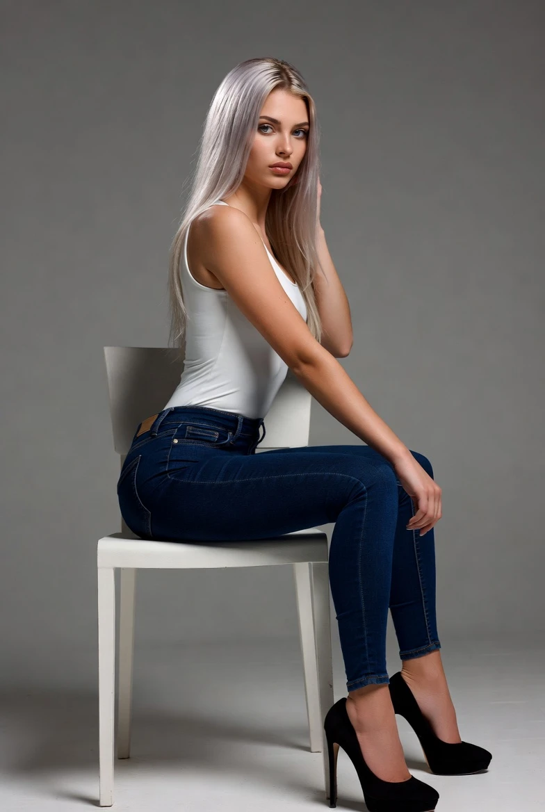 Recreate This Sultry Side-Glance Platinum Blonde Pose – Viral Studio