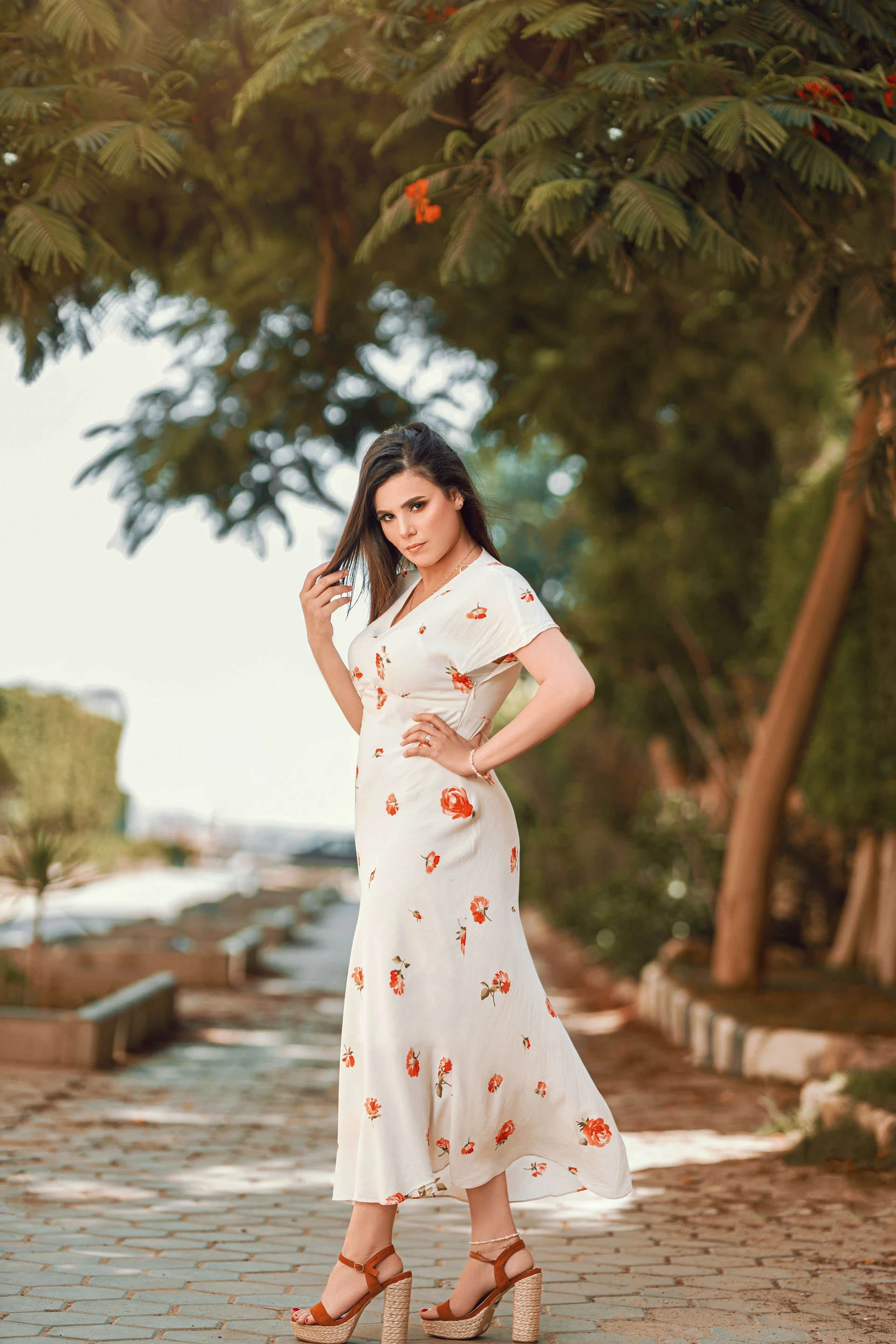 Will a white floral midi dress look like a nightgown at brunch?