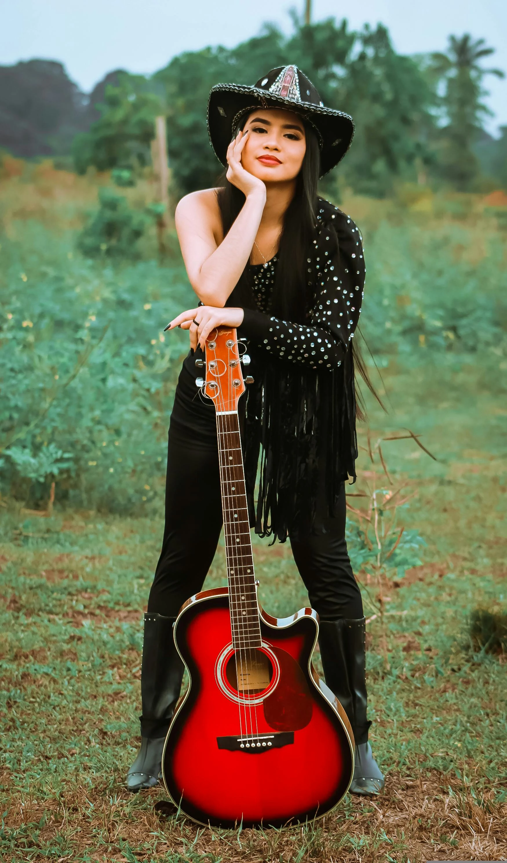 Will All-Black Cowgirl Fringe Jacket Wash Out Dusky Skin for Concert?