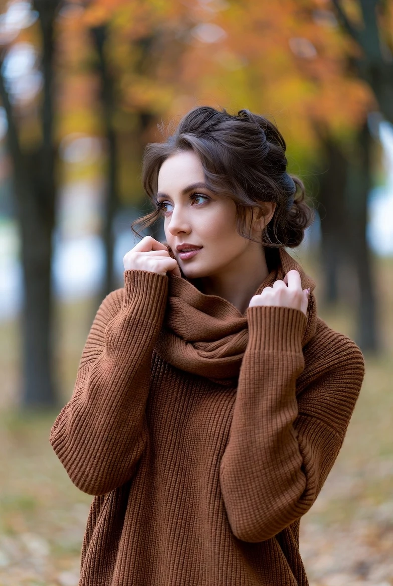 Wrap Yourself in Autumn Warmth: Recreate This Cozy Knit Sweater Look